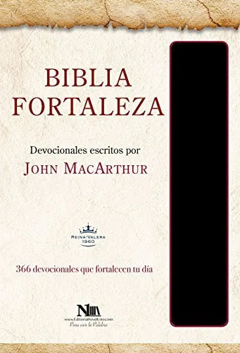 Biblia Fortaleza RVR60 color negro con guía de John MacArthur