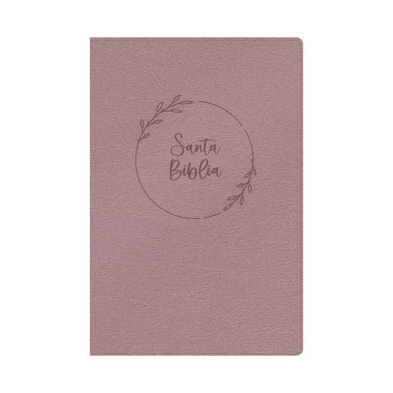 Biblia RVR 1960 letra gigante con cubierta símil piel color rosa perla