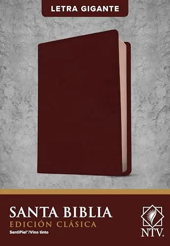 Santa Biblia NTV letra gigante con cubierta SentiPiel color vino tinto