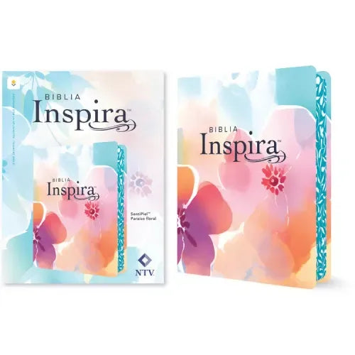 Biblia Inspira NTV con Filament en sentipiel, diseño Paraíso Floral