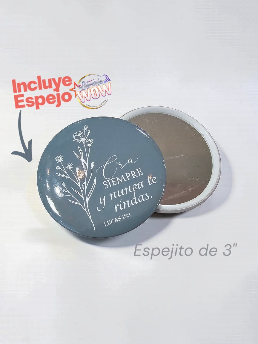 Cartuchera Inspiracional con zipper y espejo ( ORA SIEMPRE )