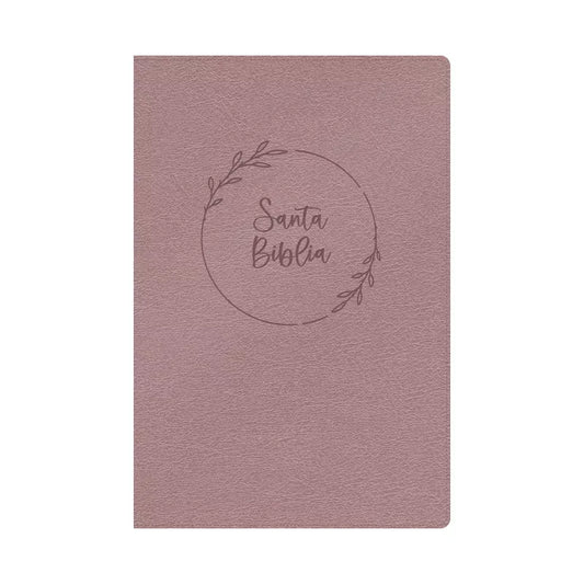 Biblia RVR 1960 letra gigante con cubierta símil piel color rosa perla