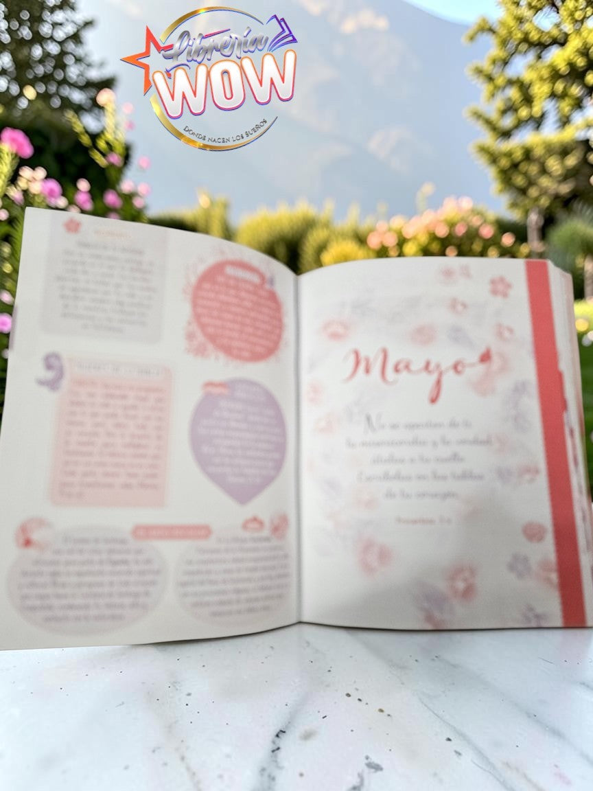Agenda 2027 Momentos de Sabiduría - Diseño Floral Rosa