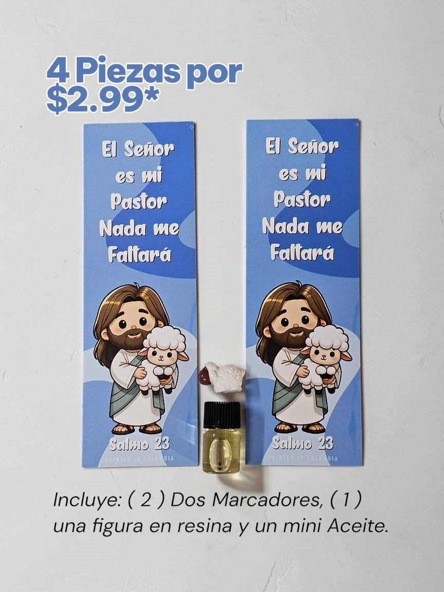 Set de Marcador con Figura de Resina y mini Aceite.