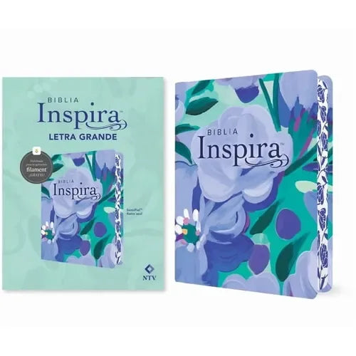 Biblia Inspira NTV letra grande con Filament, cubierta SentiPiel color Ramo Azul