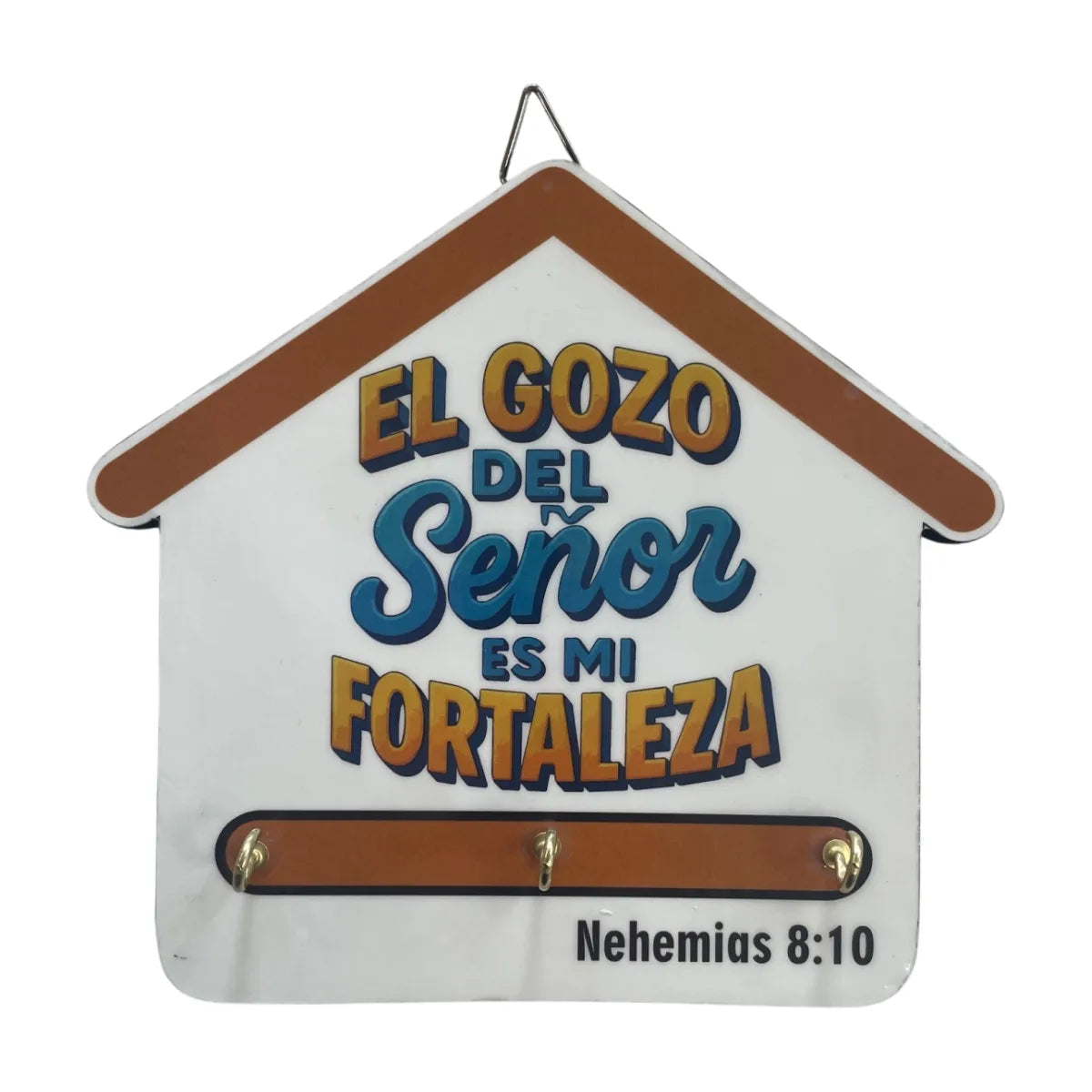 Porta llaves decorativo con el versículo Nehemías 8:10