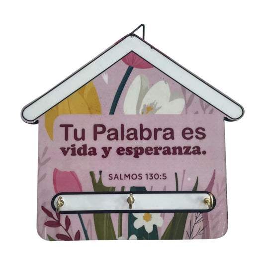 Porta llaves con la inscripción del Salmo 130:5