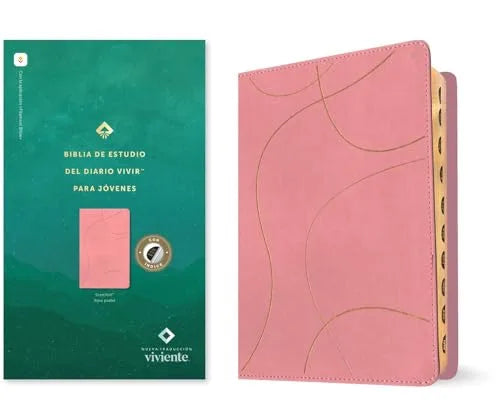 Biblia de Estudio del Diario Vivir para Jóvenes NTV (SentiPiel, Rosa Pastel, Índice, Letra Roja, Habilitada para Filament)