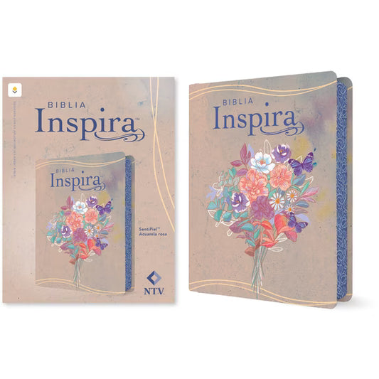 Biblia Inspira NTV con Filamento (Sentipiel, Acuarela Rosa)