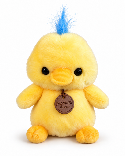 Pollito Peluche con fragancia y texto bíblico