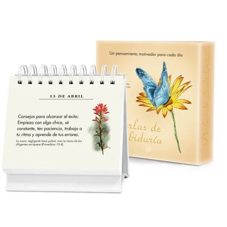 Perlas de Sabiduría Vol. 2, diario quotebook de escritorio con versículos bíblicos