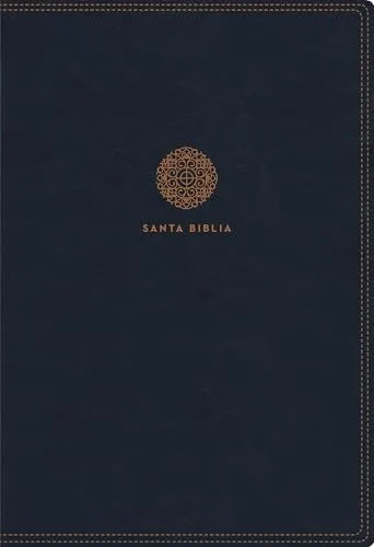 RVR60 Santa Biblia Letra Supergigante, Leathersoft con Índice y Cierre, Azul