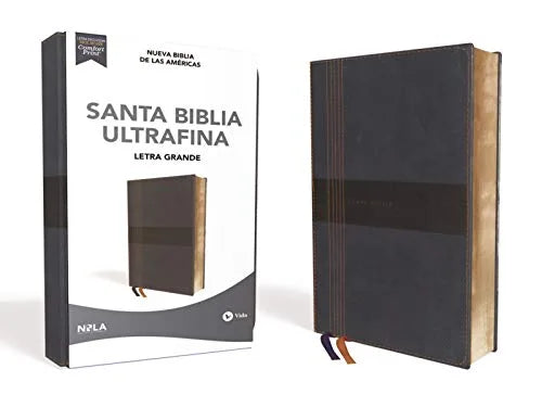 NBLA Santa Biblia Ultrafina, Letra Grande, Tamaño Manual, Leathersoft Azul, Edición Letra Roja