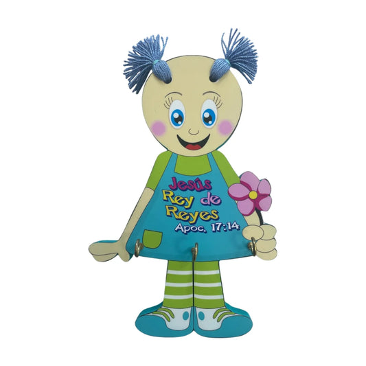 Portallaves en forma de muñeca lila con la inscripción Apocalipsis 17:14