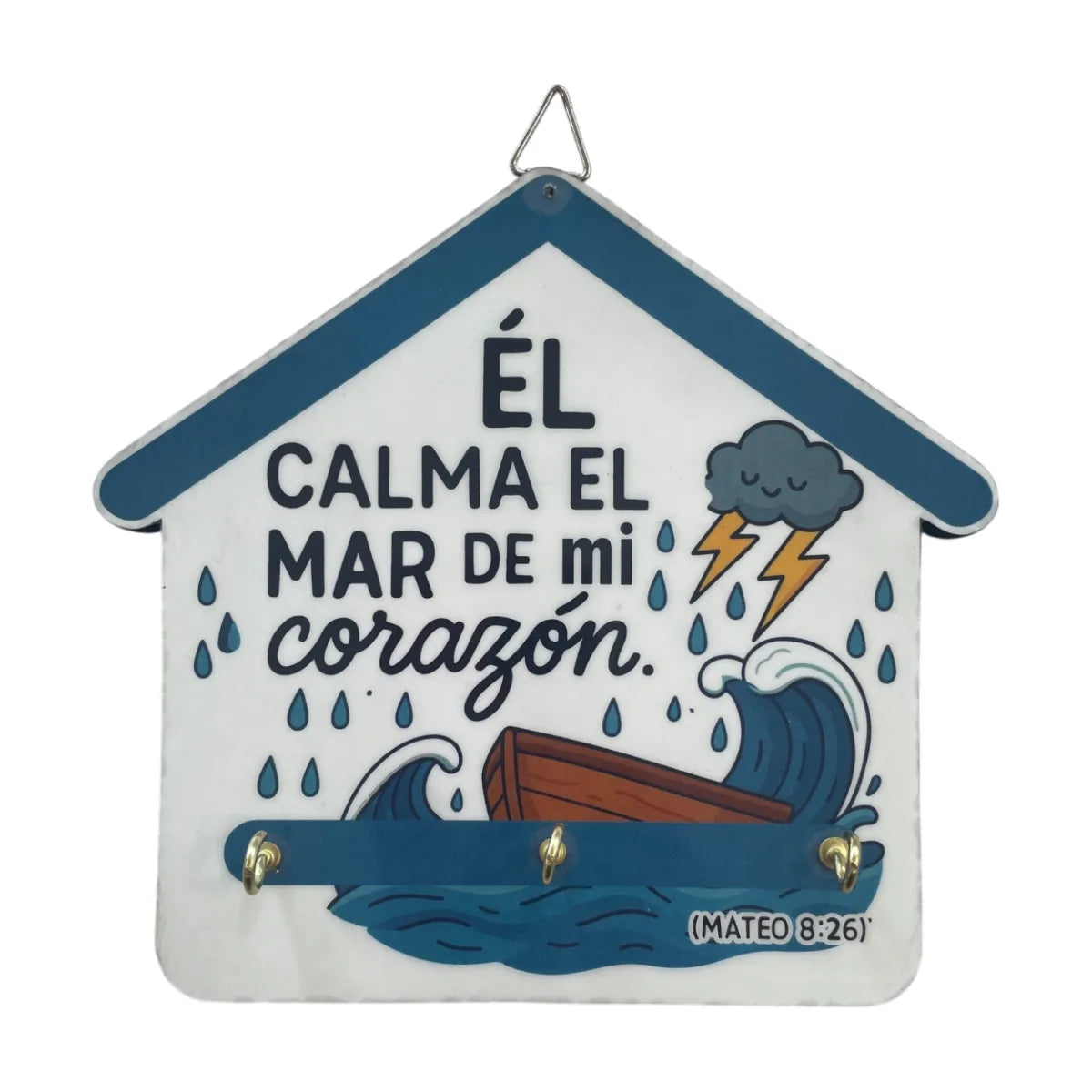 Porta llaves con la referencia bíblica Mateo 8:26