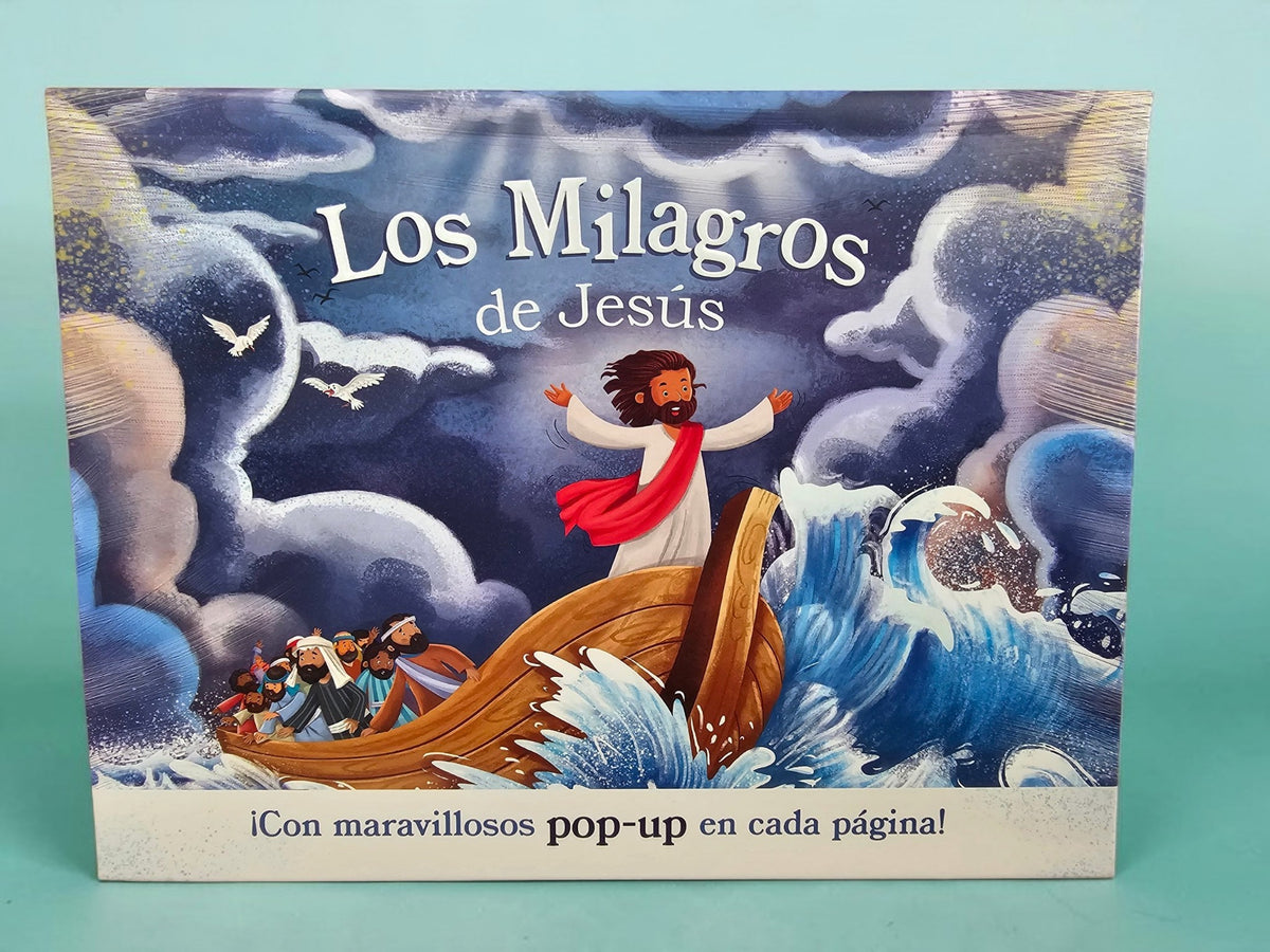 Libro infantil Libreria Wow Los Milagros de Jesús con ilustraciones coloridas y elementos pop-up de Jesús en el barco